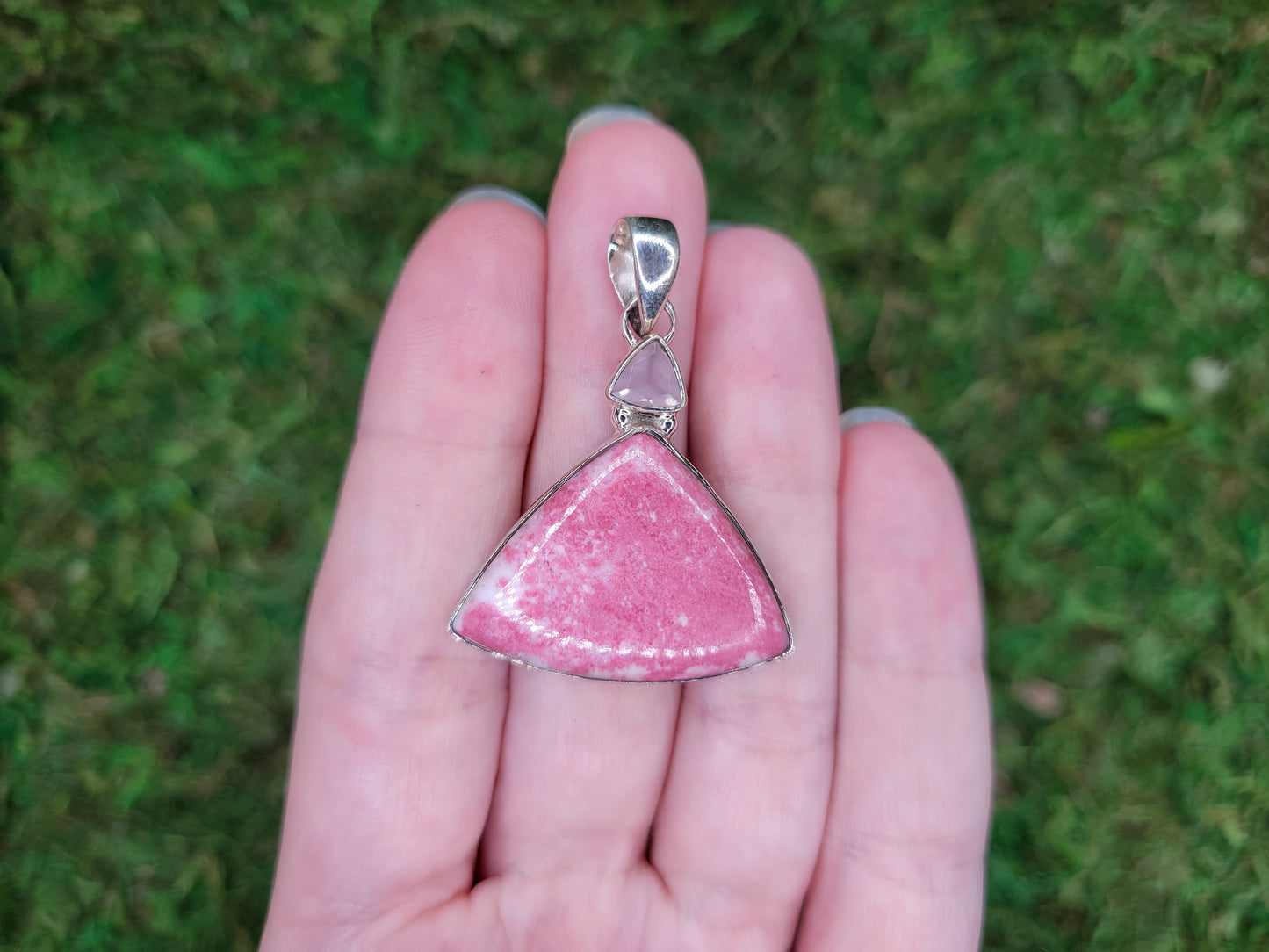 Pink Thulite & Rose Quartz Pendant