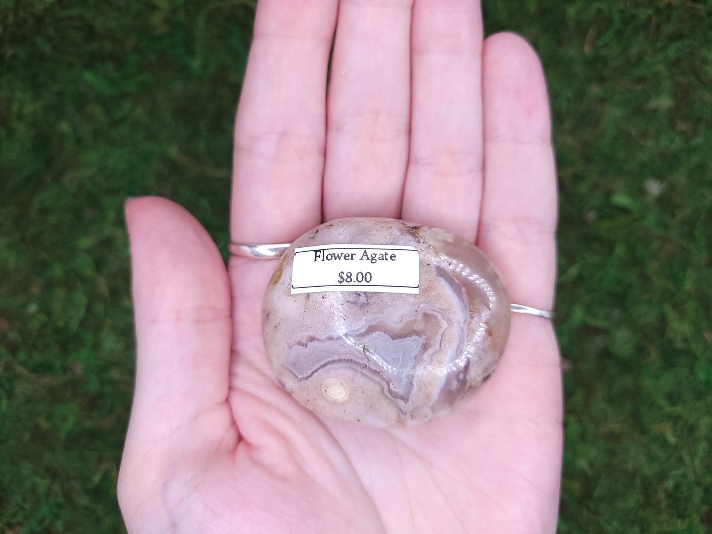 Flower Agate Palm Stone