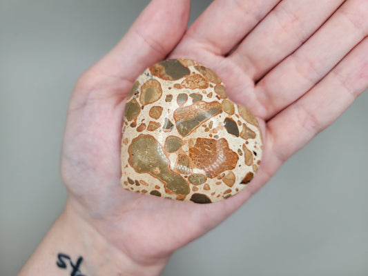 Leopard Skin Jasper Heart